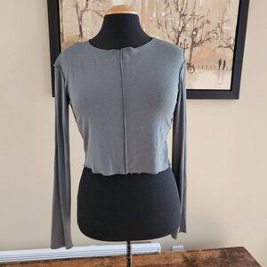 ZARA dark grey crop shirt / M